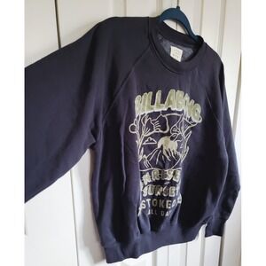 Billabong Womens‎ Small Graphic Pullover Sweatshirt Sunrise Sunset Black NEW